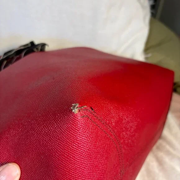 Coach Reversible Red and Black City Tote with Matching Pouch, Scarf and Charm - Picture 11 of 13